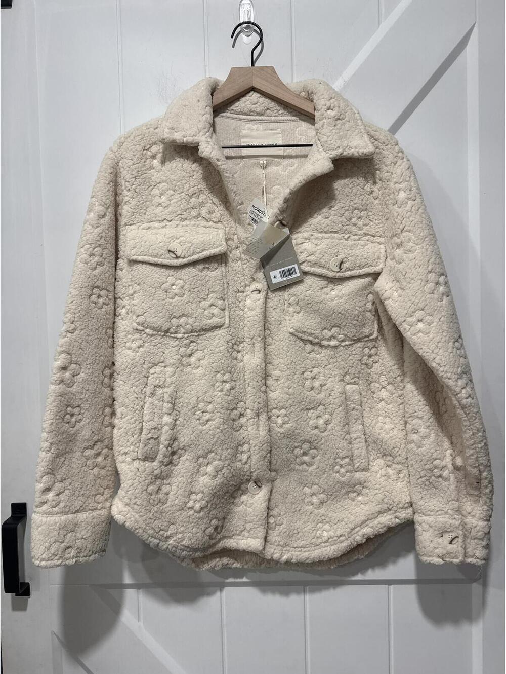 Thread & Supply Cream Daisy Fleece Jacket Small